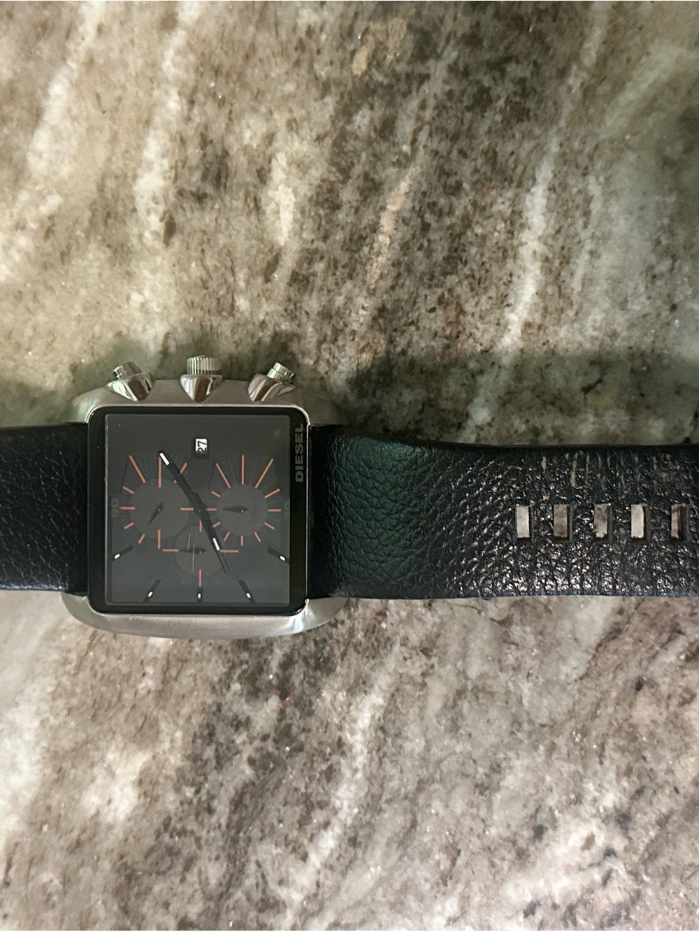 Diesel Square Chronograph Watch with Orange Accents - Picture 2 of 8